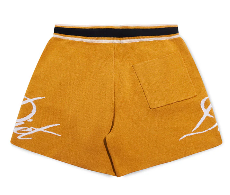 Diet Starts Monday Knitted Script Shorts (Yellow)