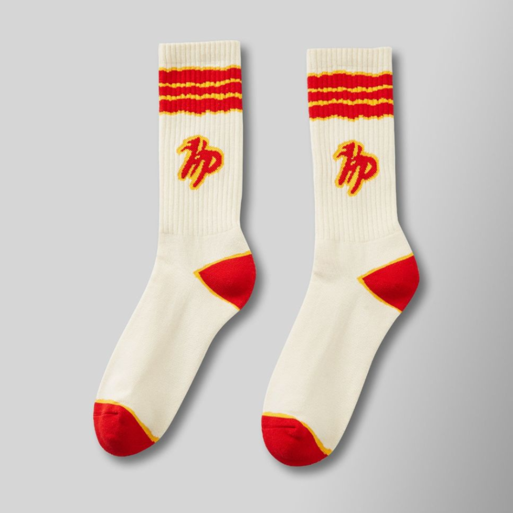 Hyde Park Wavy Sock (Cream/Red)