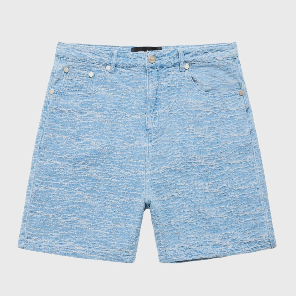 Homme + Femme Jaquard Denim Shorts (Blue)