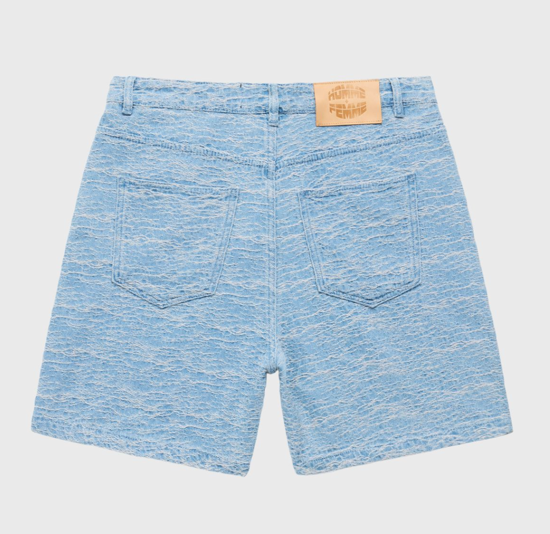 Homme + Femme Jaquard Denim Shorts (Blue)