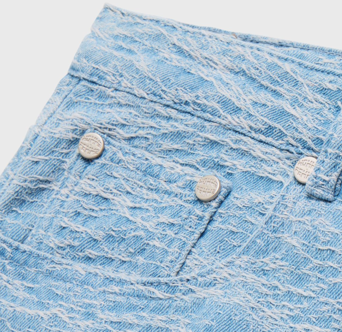 Homme + Femme Jaquard Denim Shorts (Blue)