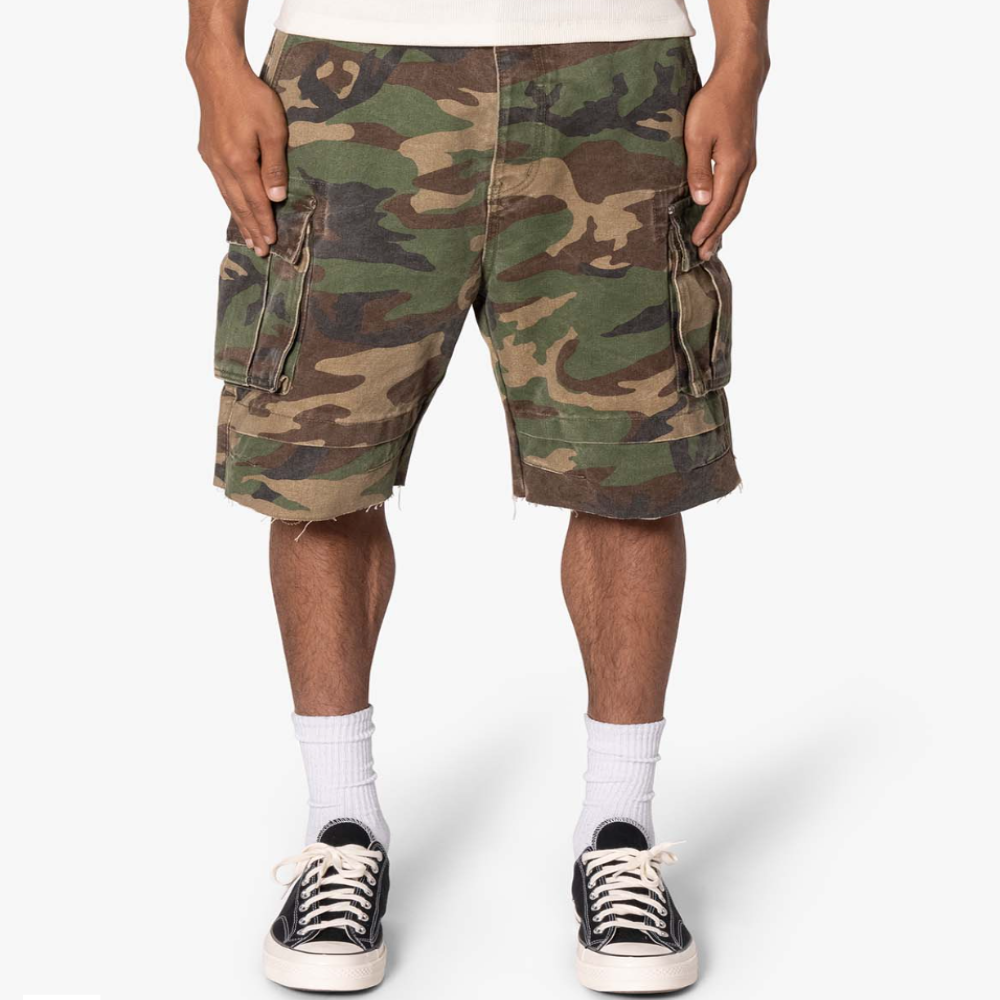 MNML Ultra Baggy Ruffed Pocket Shorts (Camo)