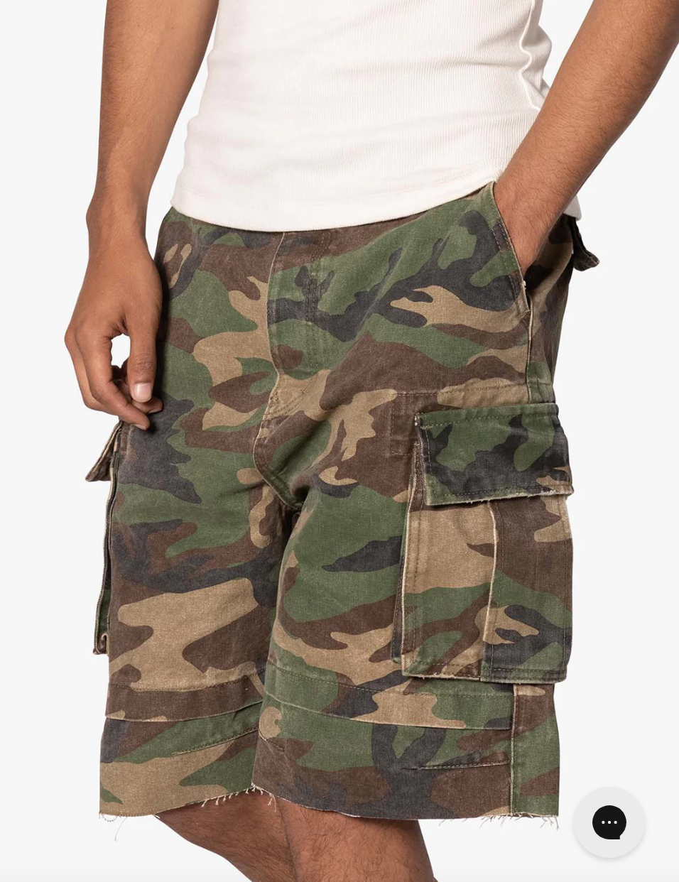 MNML Ultra Baggy Ruffed Pocket Shorts (Camo)