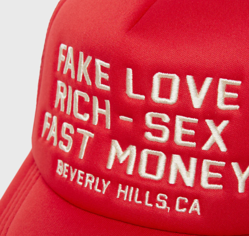 Homme + Femme Fake Love Trucker Hat (Red)