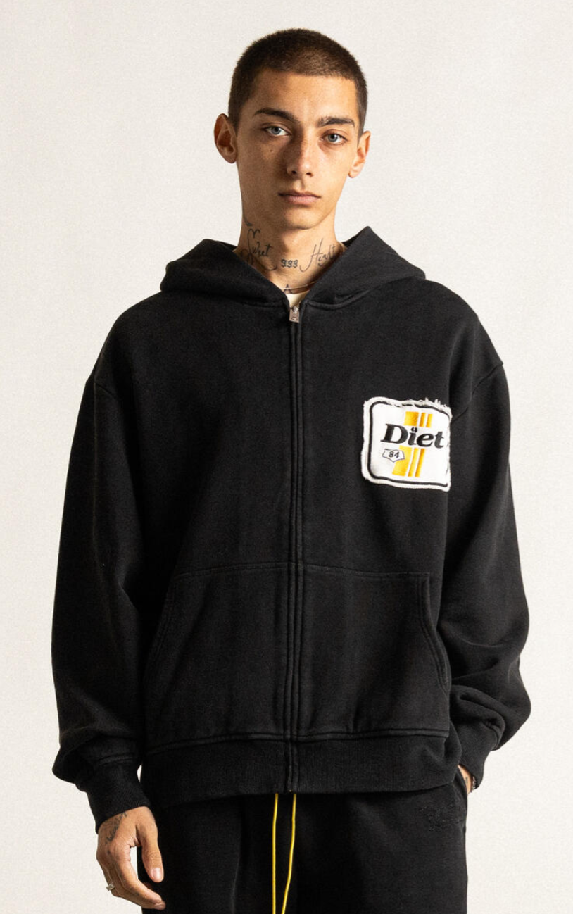 Diet Starts Monday Rig Terry Zip Up (Vintage Black)