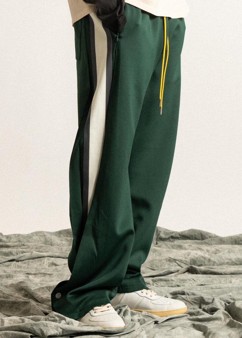 Diet Starts Monday Striped Snap Pant (Hunter Green)