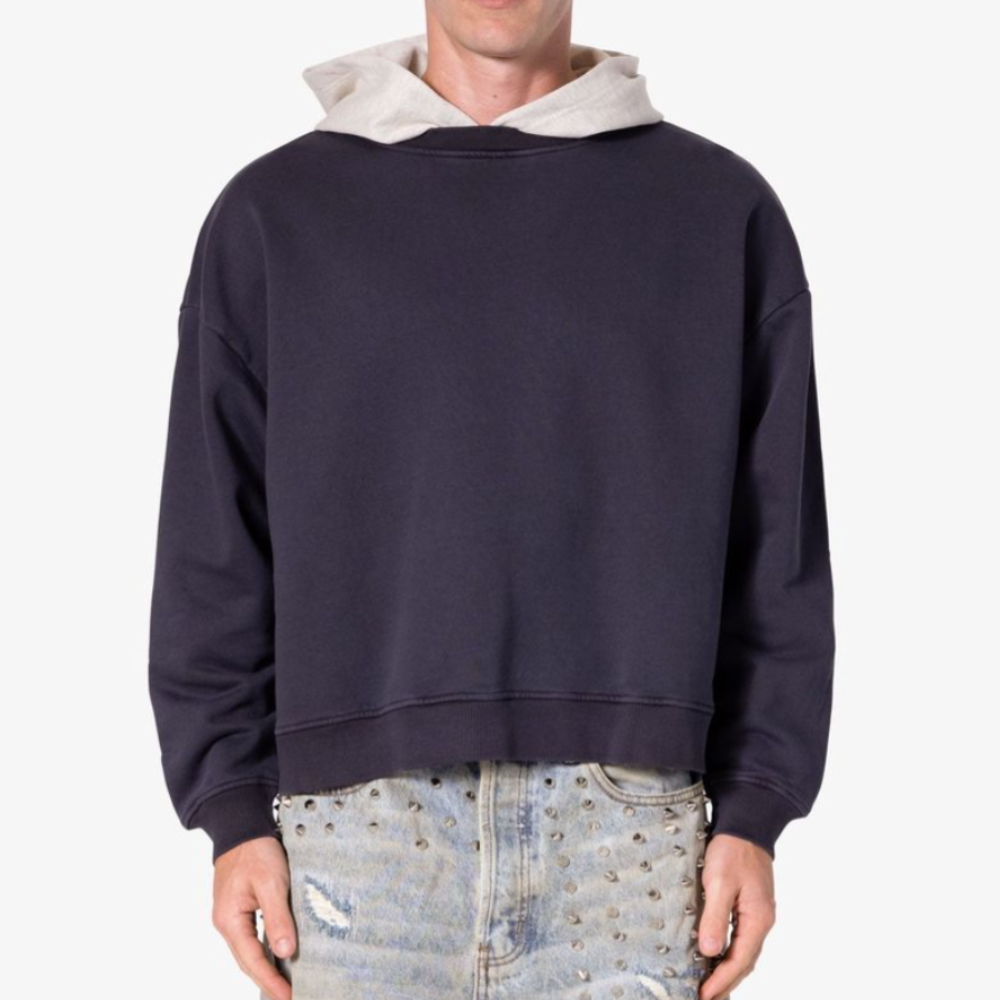 MNML Contrast Crewneck Hoodie (Navy/Grey)