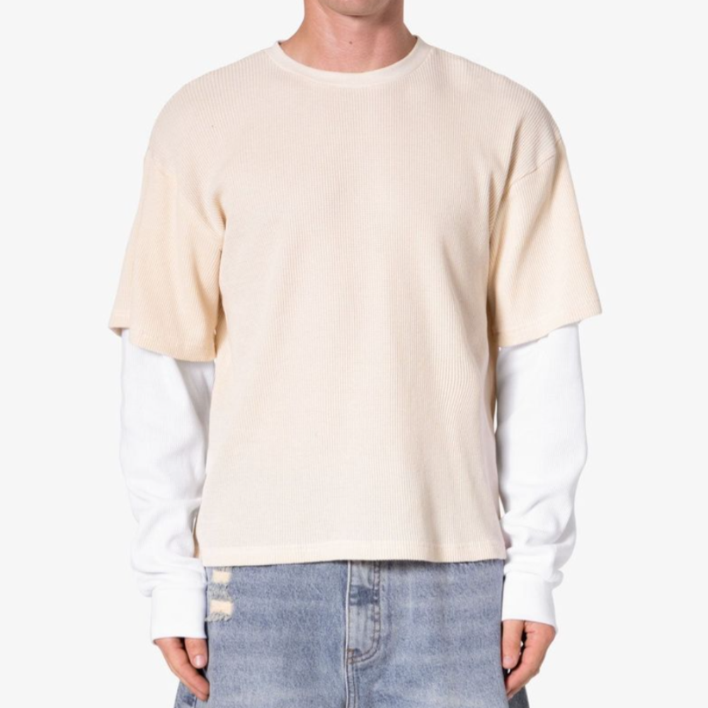 MNML Sprayed Thermal L/S Tee (Cream)