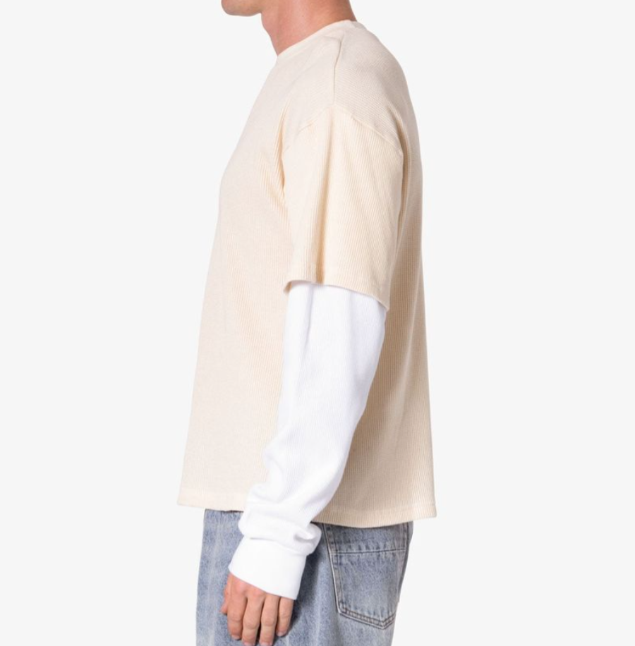 MNML Sprayed Thermal L/S Tee (Cream)