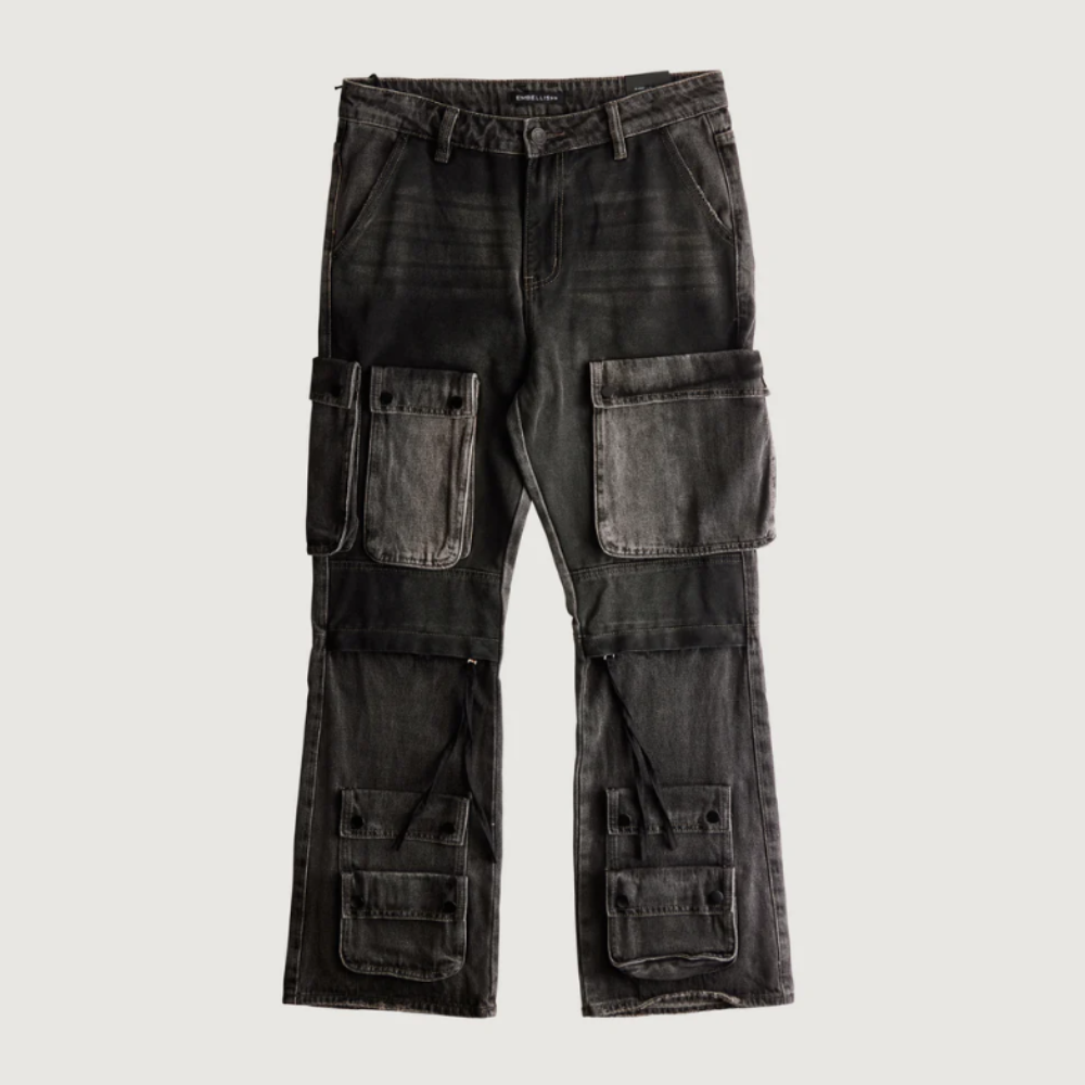 Embellish Falcon Straight Flare Denim (Stone Wash)