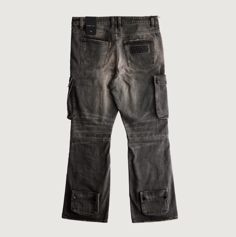 Embellish Falcon Straight Flare Denim (Stone Wash)