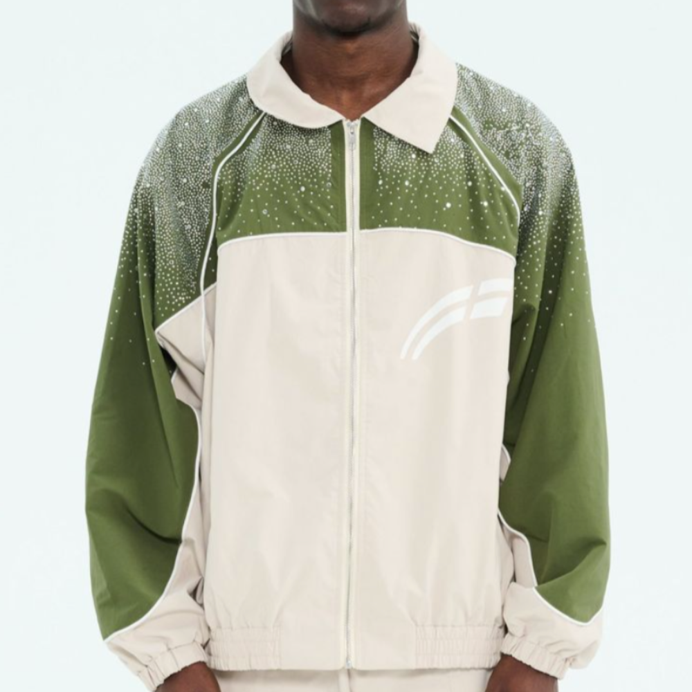 Rvs Labs "Astral" Zip Windbreaker (Cream/Green)