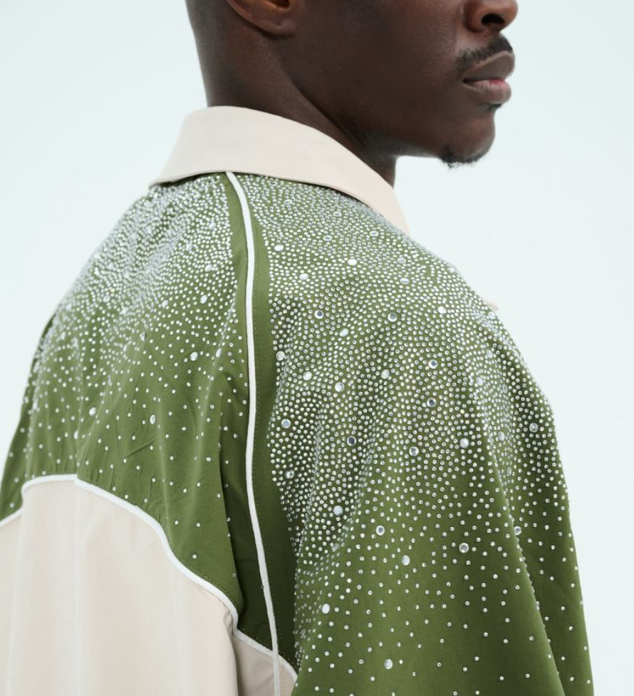 Rvs Labs "Astral" Zip Windbreaker (Cream/Green)