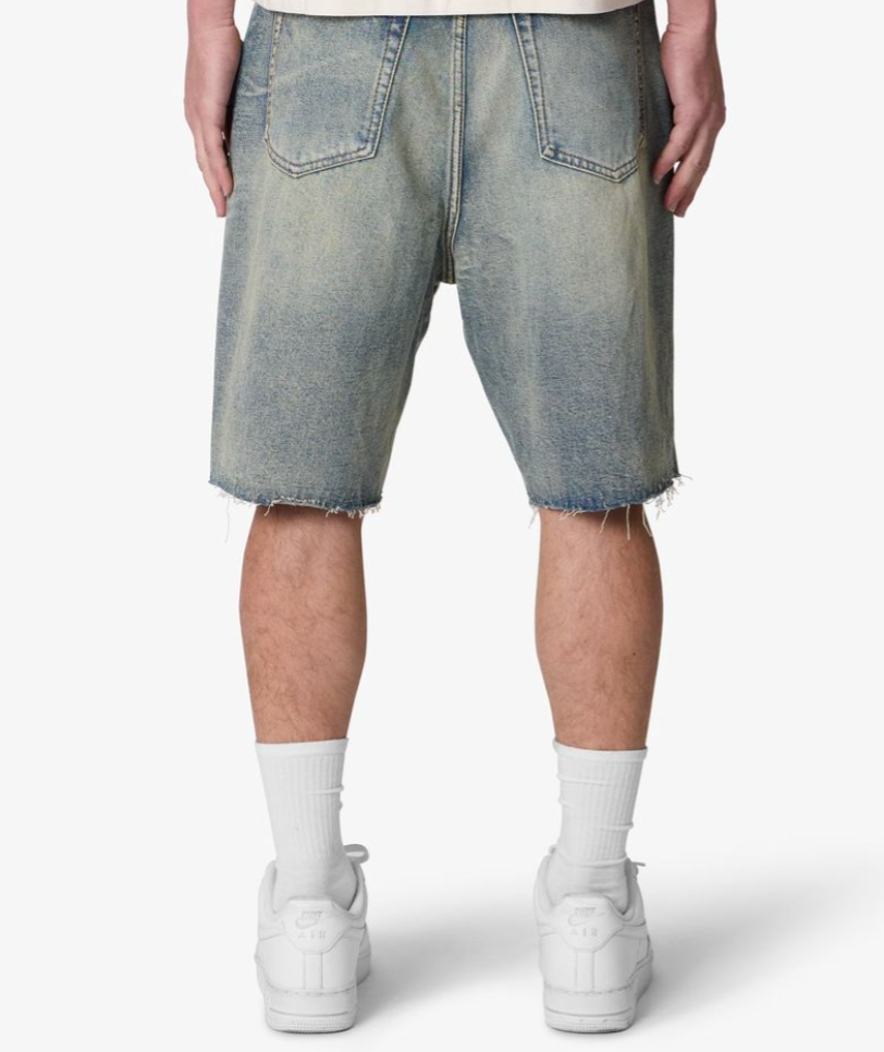 MNML Baggy Ripped Denim Shorts (Vintage Blue)