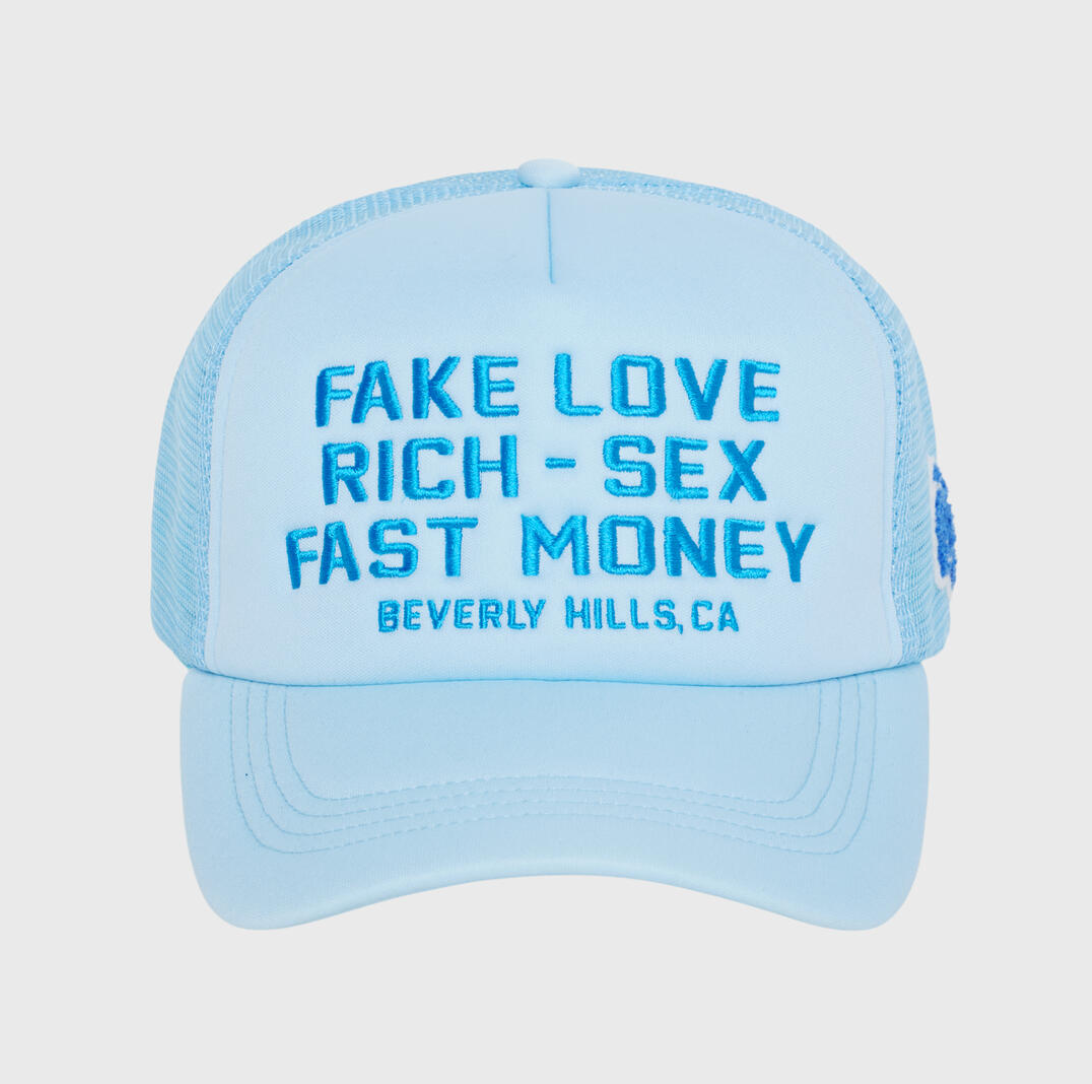 Homme + Femme Fake Love Trucker Hat (Baby Blue)