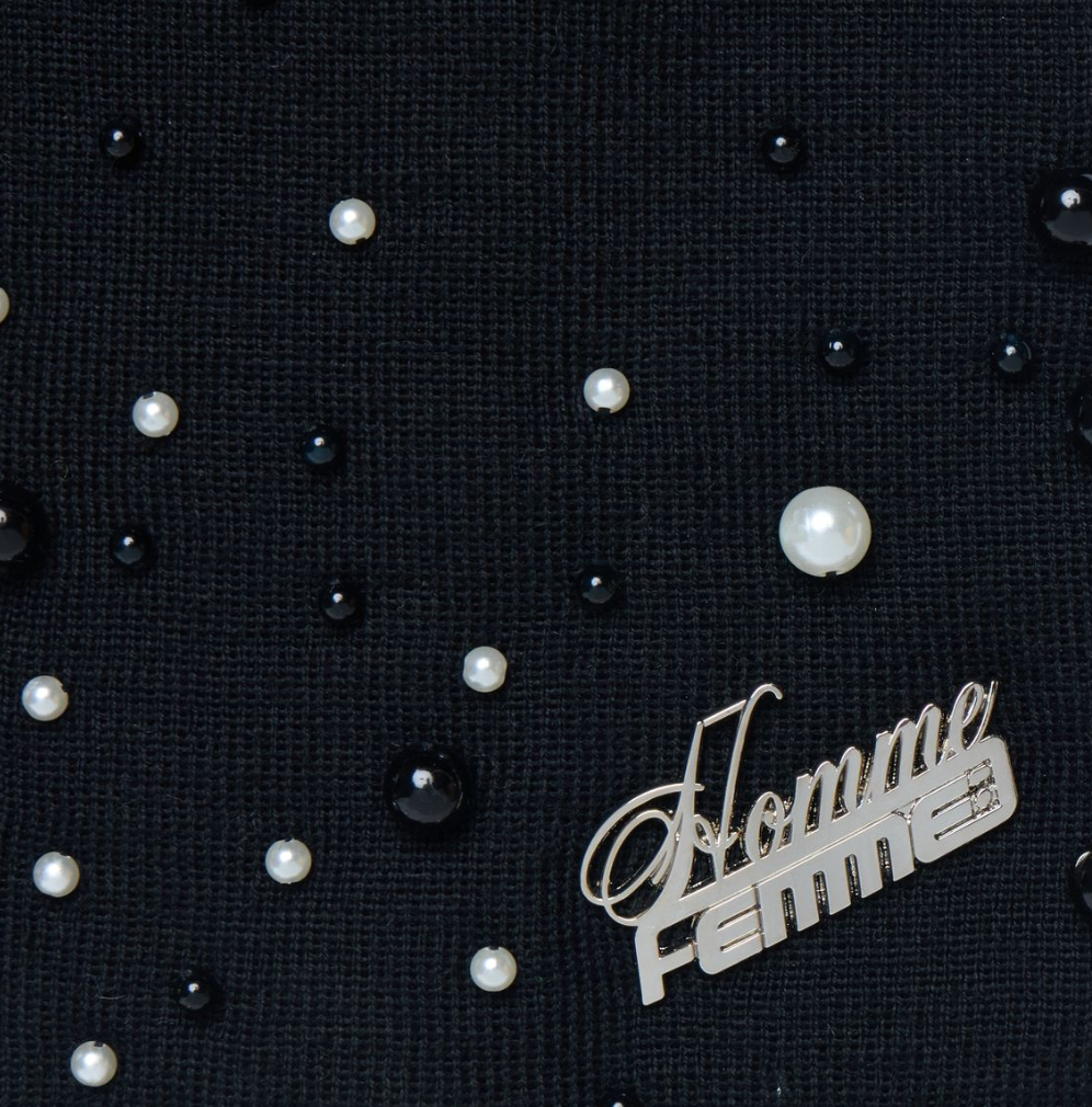 Homme + Femme Pearl Beanie (Black)