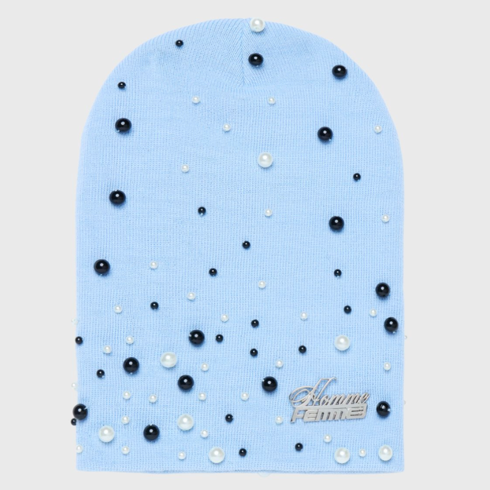 Homme + Femme Pearl Beanie (Baby Blue)