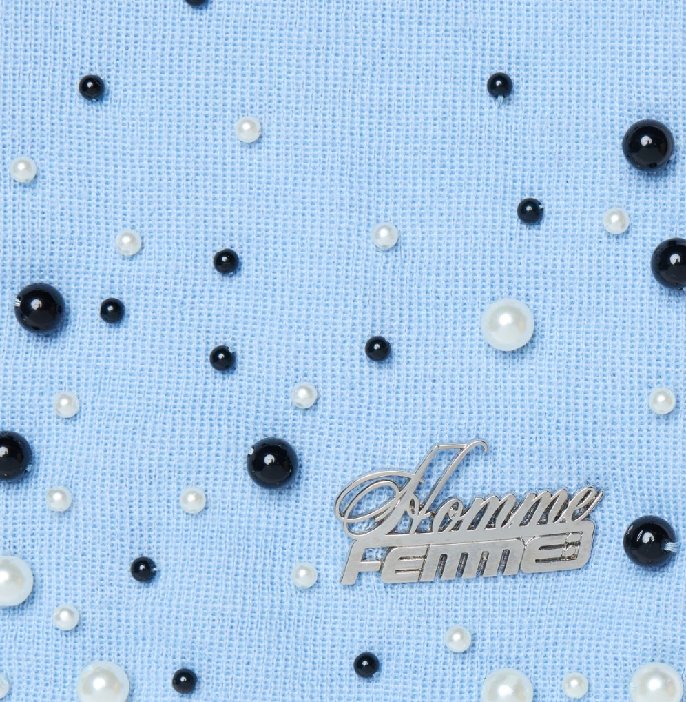 Homme + Femme Pearl Beanie (Baby Blue)