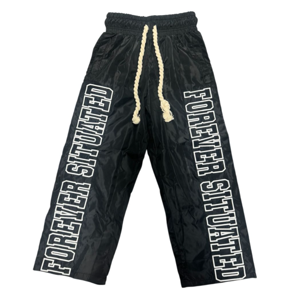 Forever Situated FS Nylon Track Pants (Black)