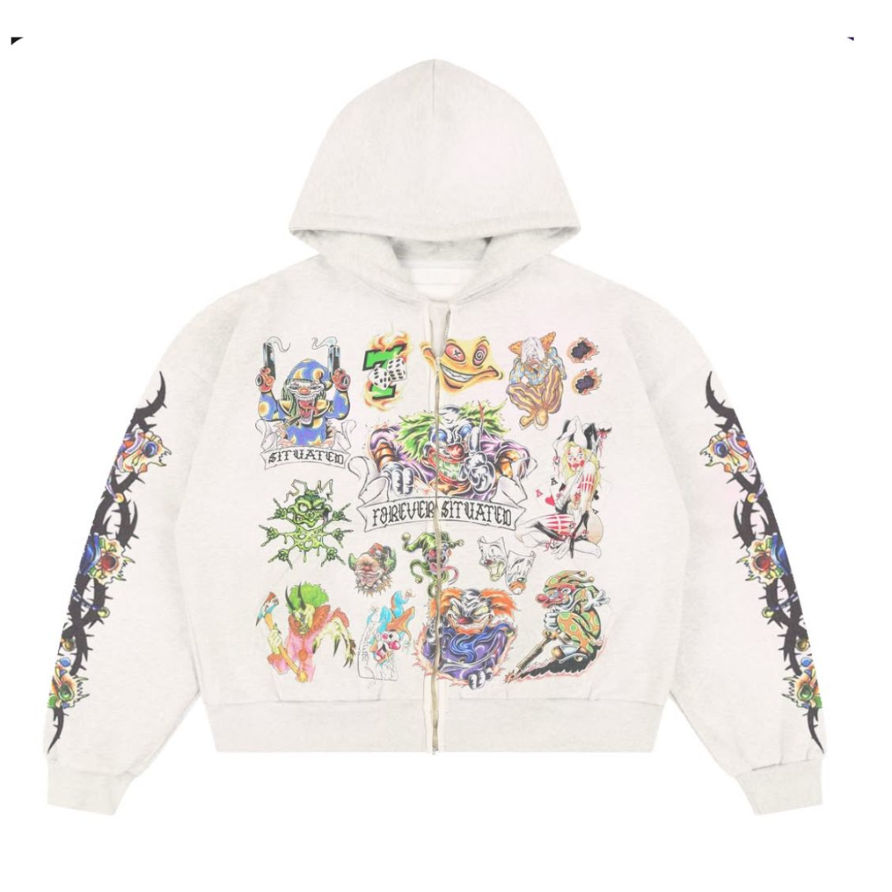 Forever Situated Clown Hoodie (Off White)
