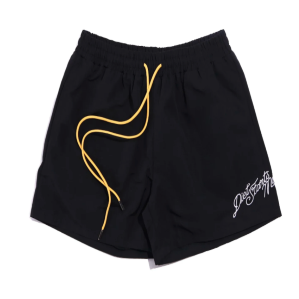 Diet Starts Monday CURSIVE RIPSTOP SHORTS - BLACK