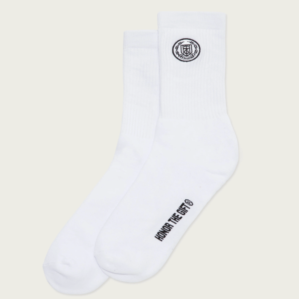 Honor The Gift Crest Rib Sock (White)