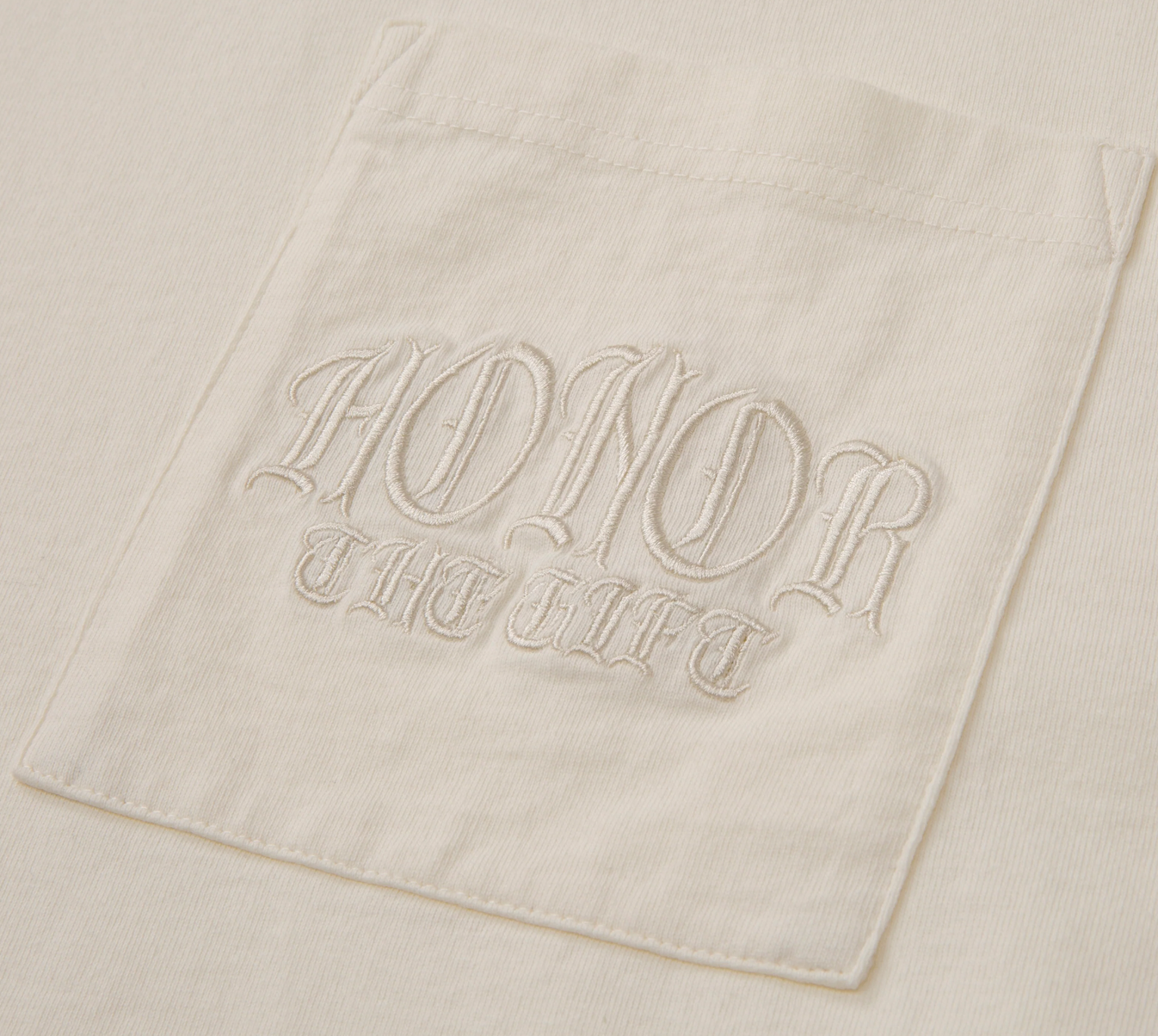 Honor The Gift Embroidered Pocket T-Shirt (Bone)