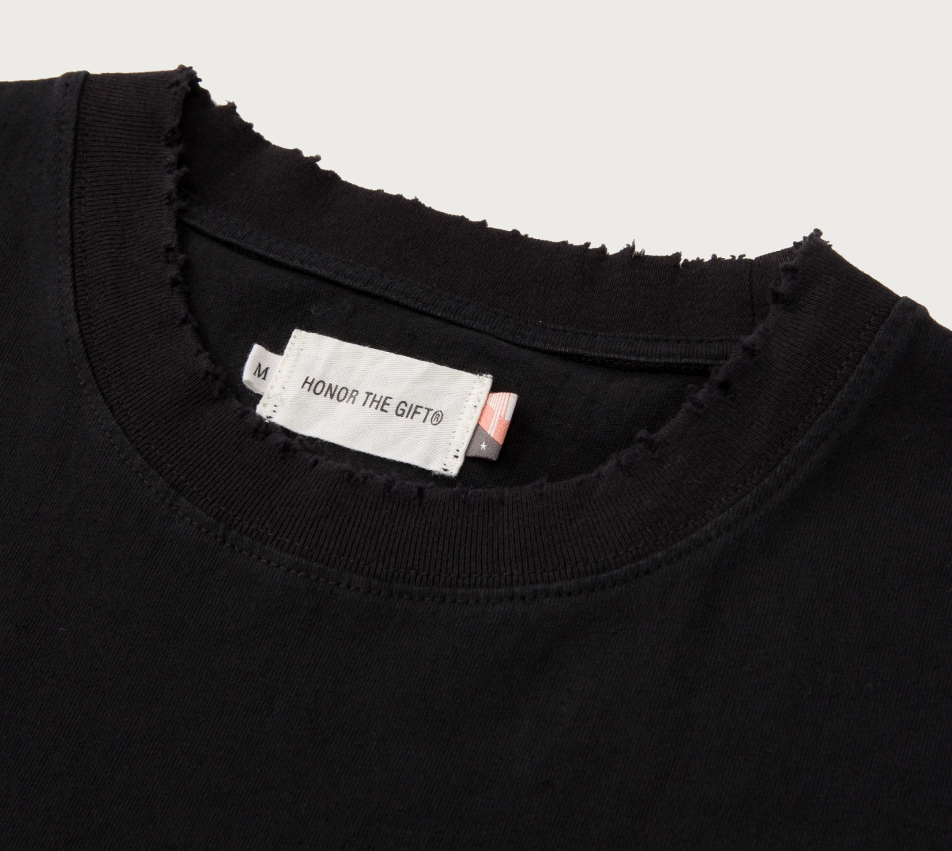 Honor The Gift Embroidered Pocket T-Shirt (Black)