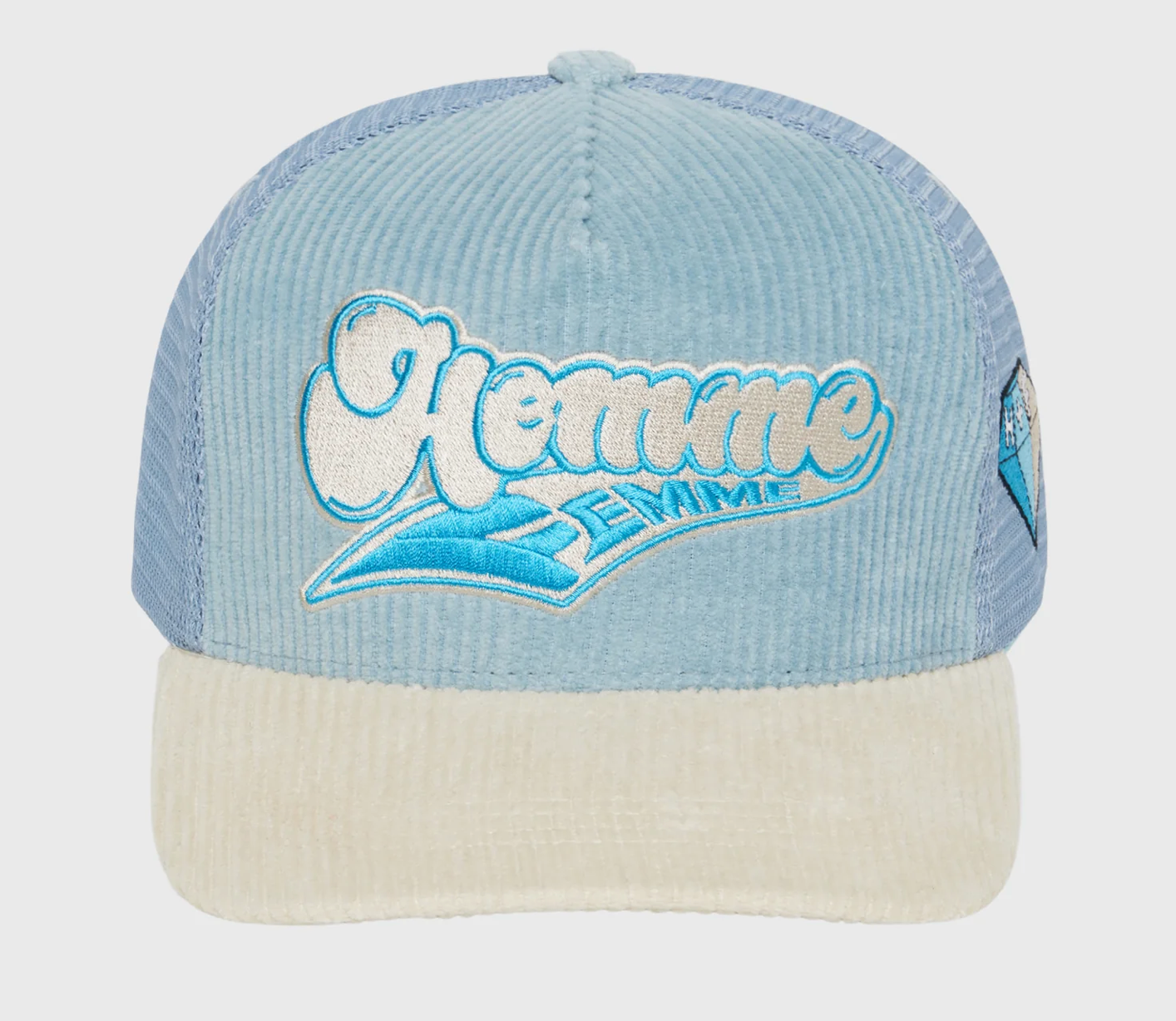 Homme + Femme WAVE LOGO HAT SKY BLUE AND CREAM