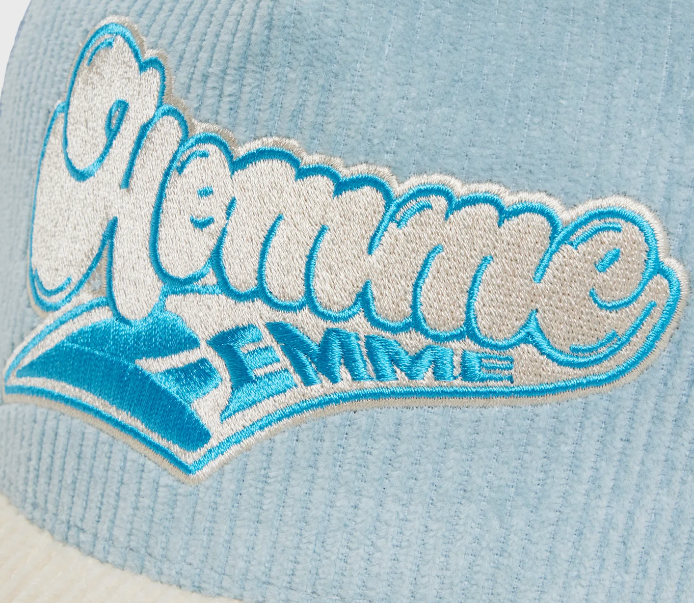 Homme + Femme WAVE LOGO HAT SKY BLUE AND CREAM