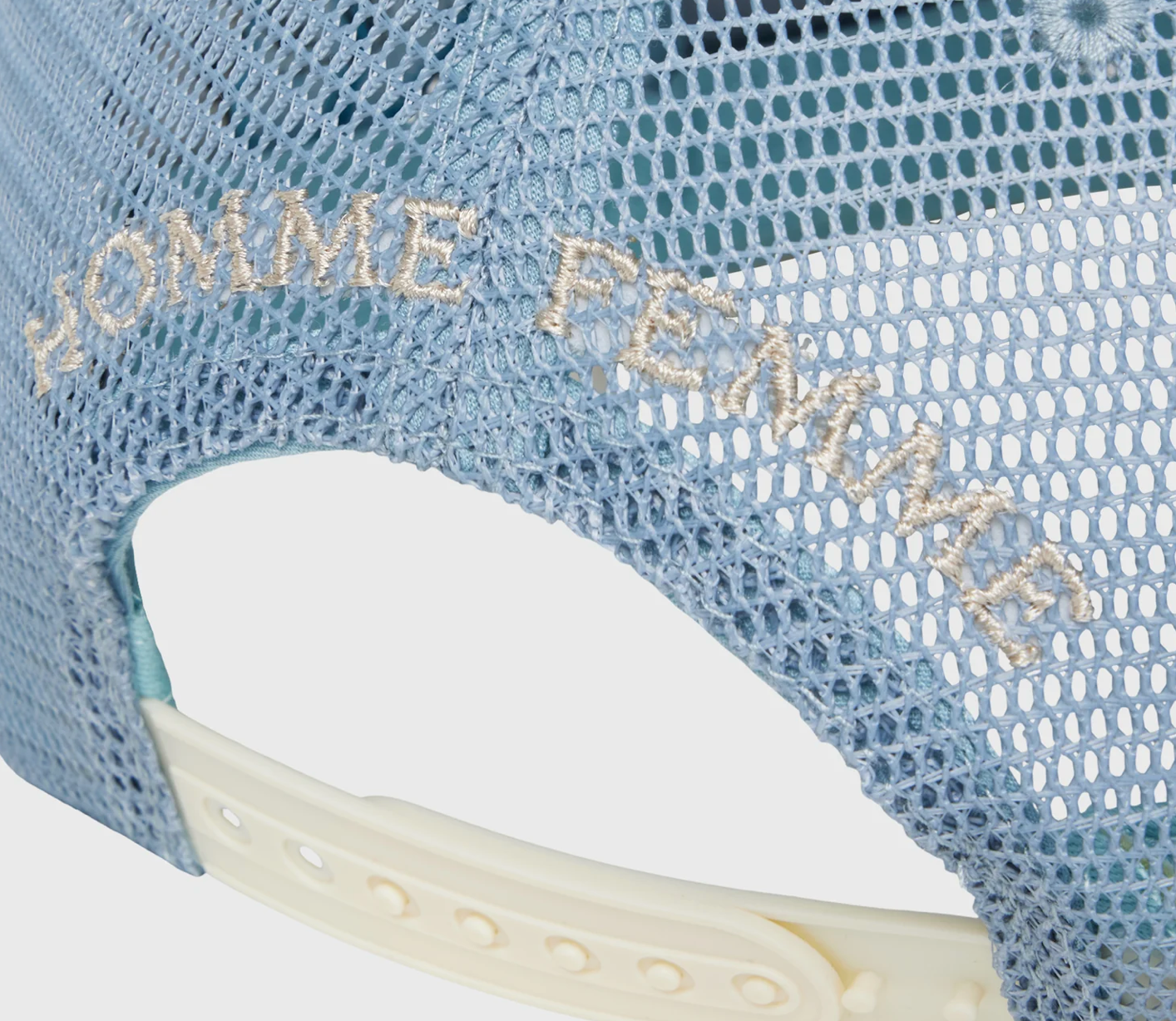 Homme + Femme WAVE LOGO HAT SKY BLUE AND CREAM