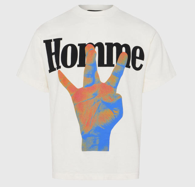 Homme + Femme TWISTED FINGERS TEE CREAM WITH INFRARED