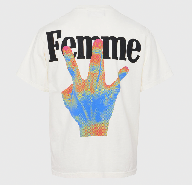 Homme + Femme TWISTED FINGERS TEE CREAM WITH INFRARED