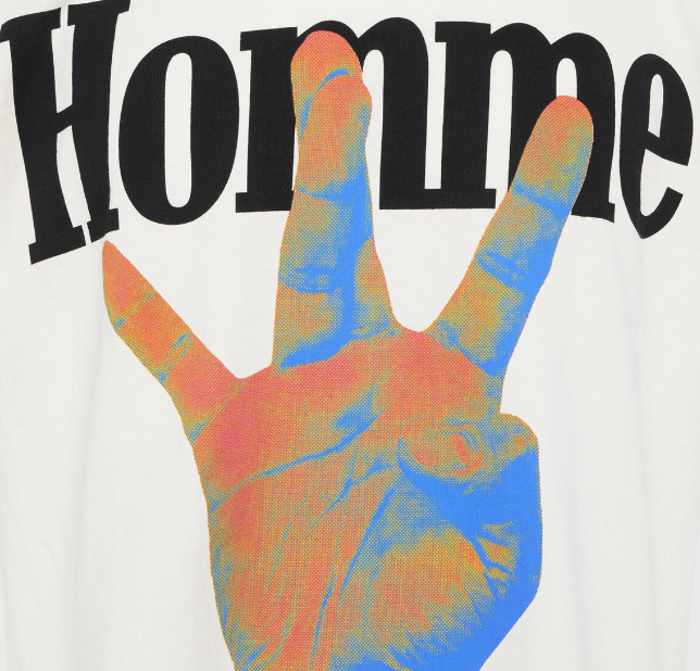 Homme + Femme TWISTED FINGERS TEE CREAM WITH INFRARED