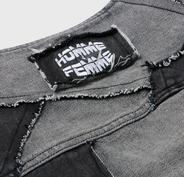 Homme + Femme Patchwork Denim Vest (Black)