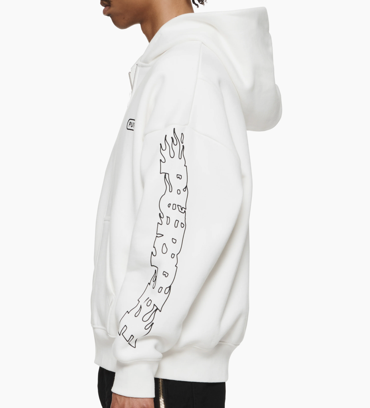 PURPLE BRAND FULL ZIP HOODIE - Wordmarks White