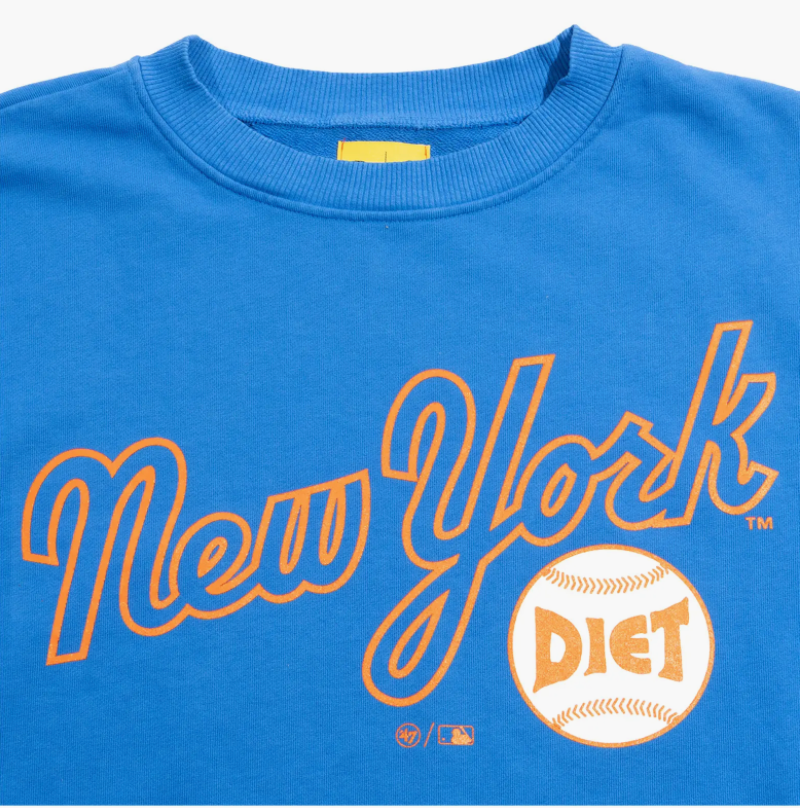 Diet Starts Monday METS BASEBALL SWEATSHIRT - BLUE