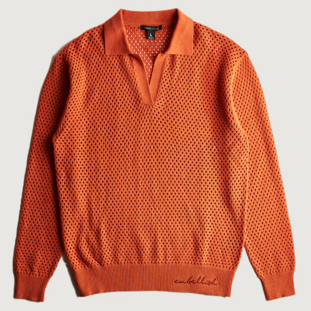 Embellish NYC Francis Knit Polo (Burnt Orange)