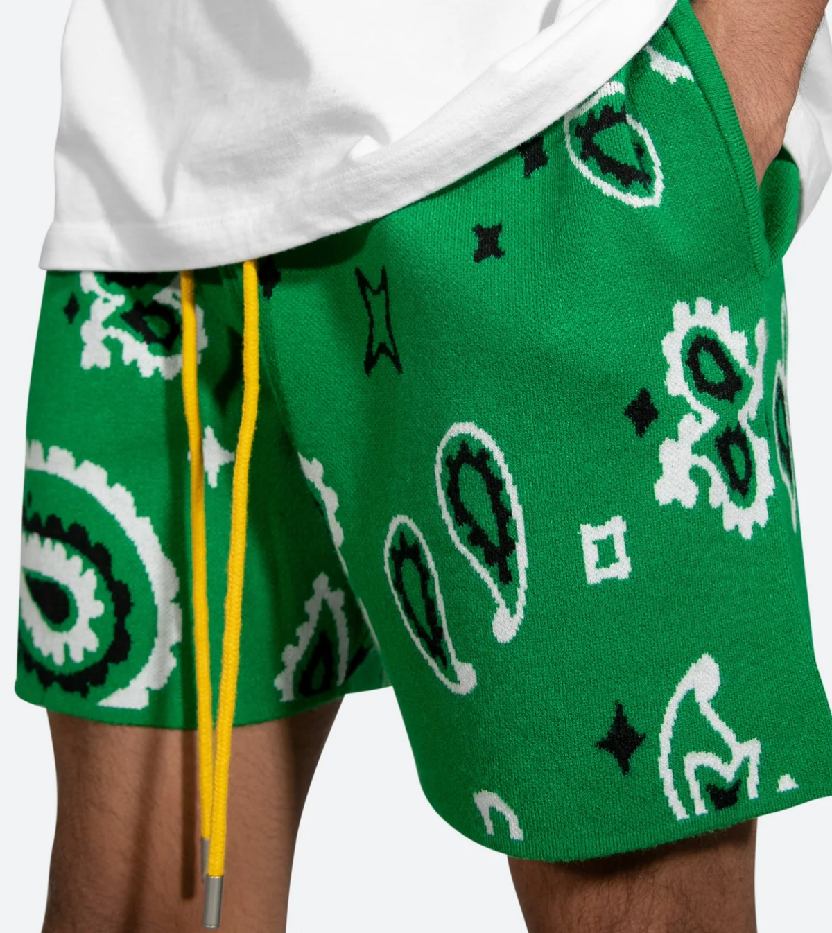 MNML paisley knit shorts (Green)