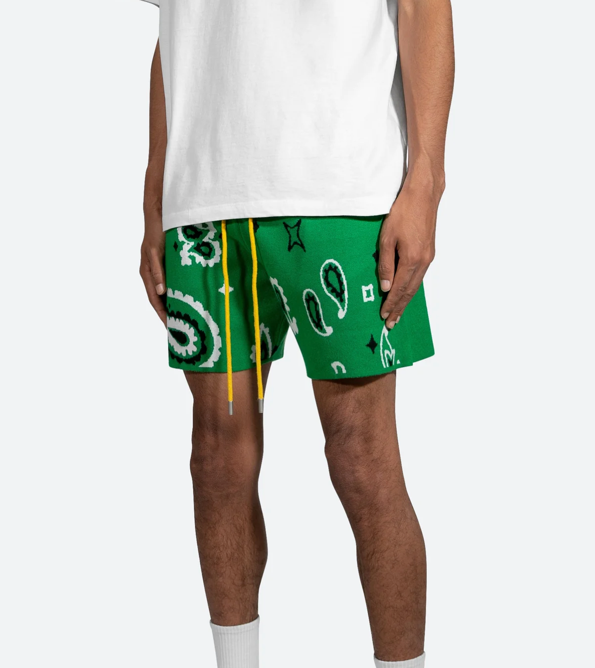 MNML paisley knit shorts (Green)