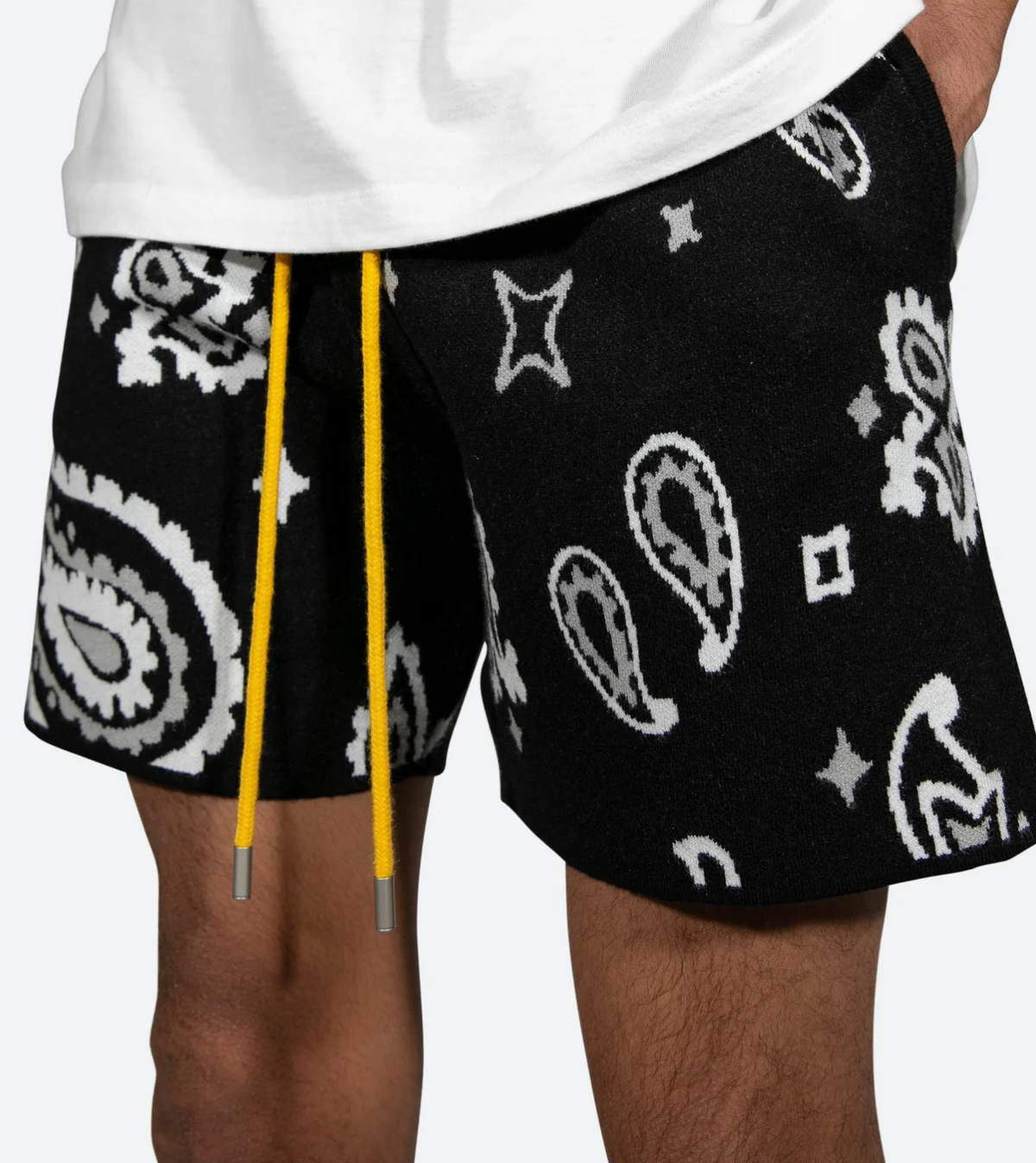 MNML paisley knit shorts (Black)