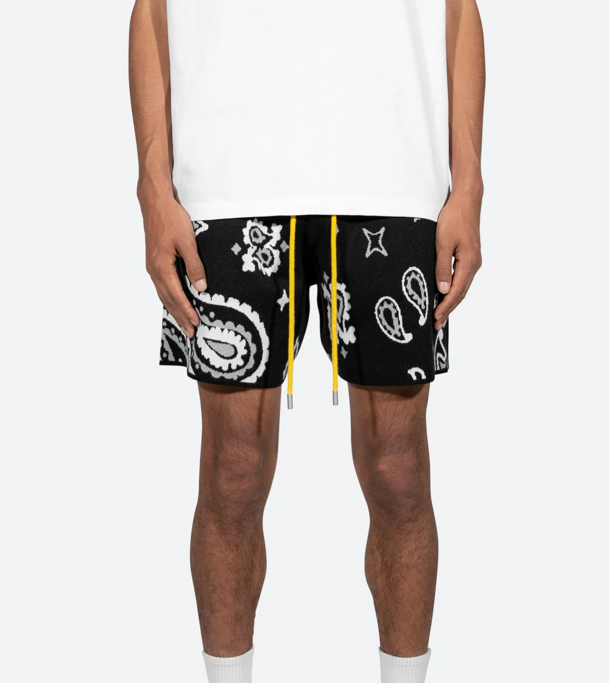 MNML paisley knit shorts (Black)