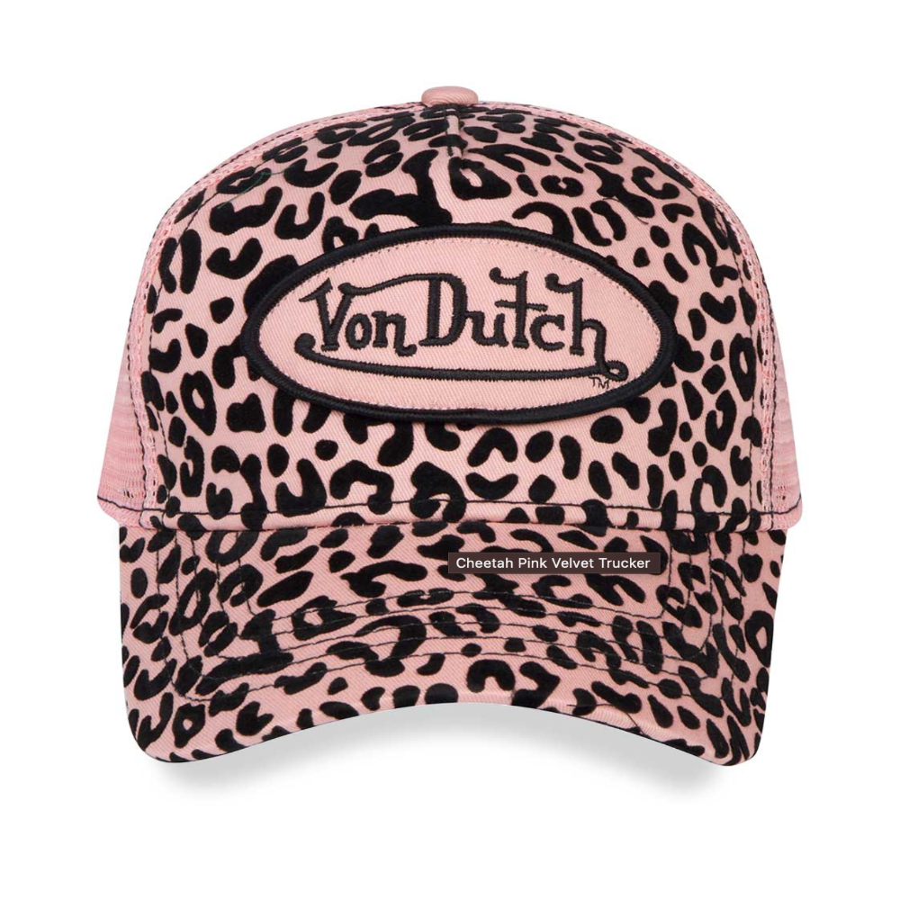 Von Dutch leopard trucker hat - pink