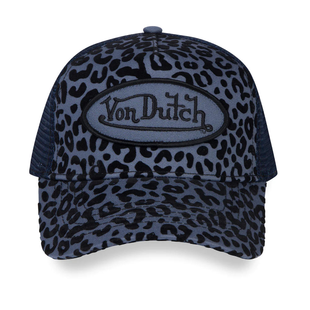 Von Dutch leopard trucker hat - navy