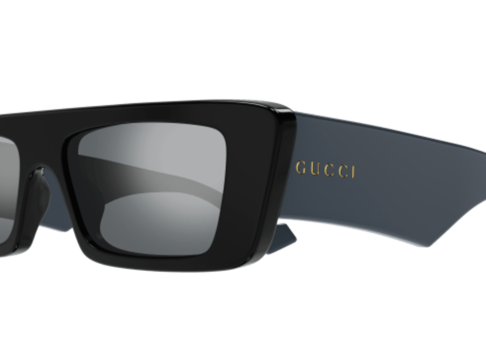 GUCCI lettering sunglasses (navy/black)