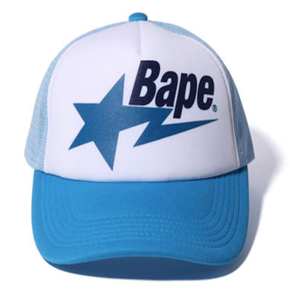 BAPE 'BAPE STA' trucker hat (blue/white)