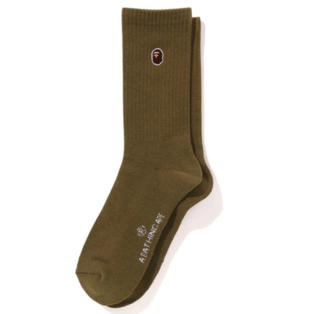 BAPE logo patch socks (brown)