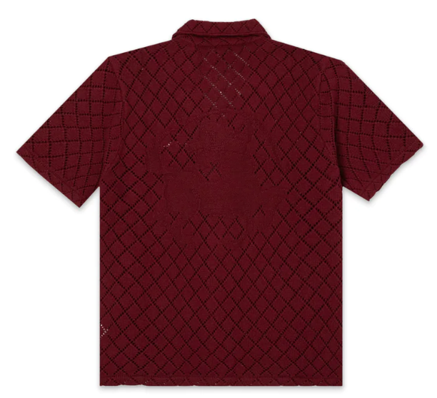 SINCLAIR CROCHET BUTTON-DOWN "BURGUNDY"