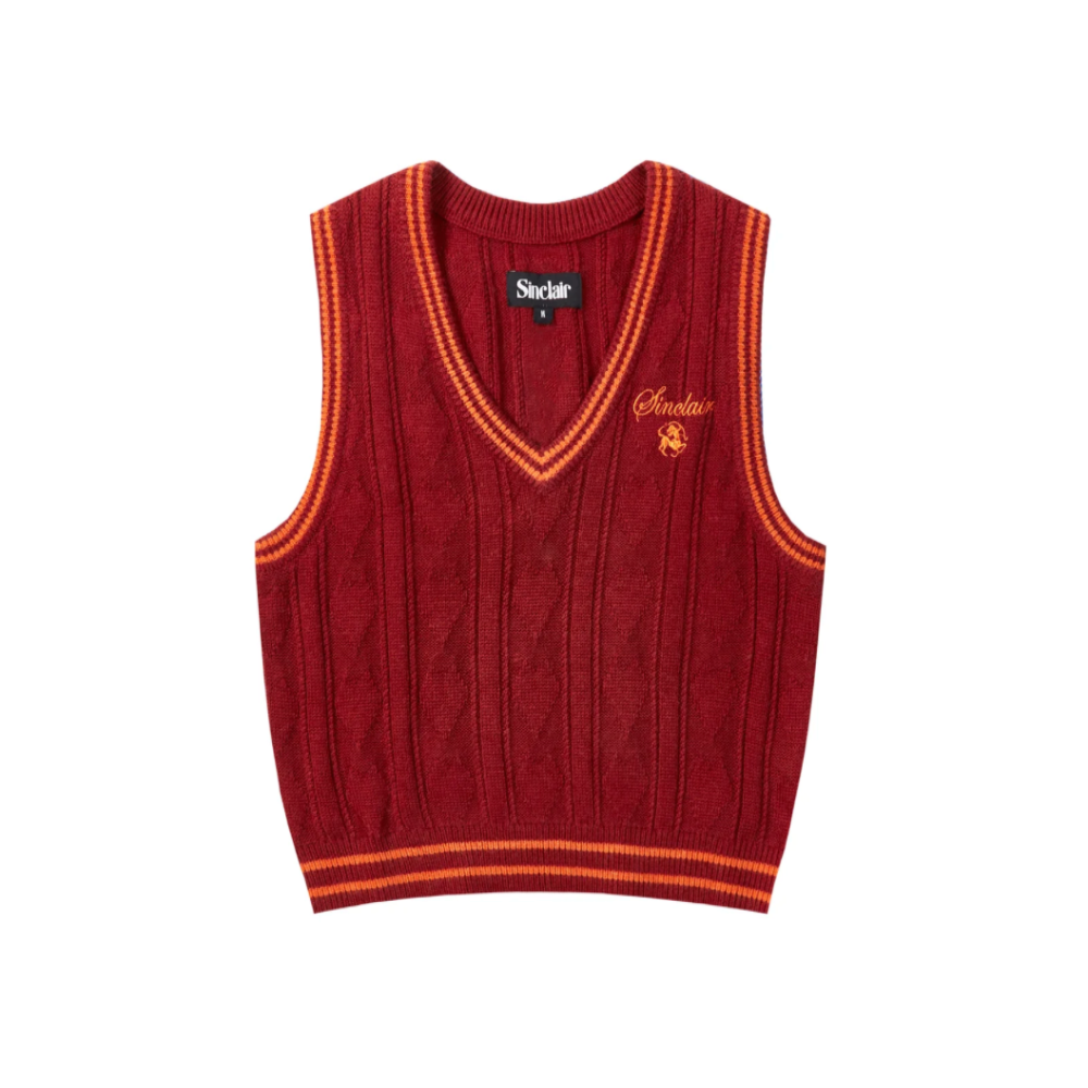 SINCLAIR DAISY LANE KNIT VEST (BURGUNDY)