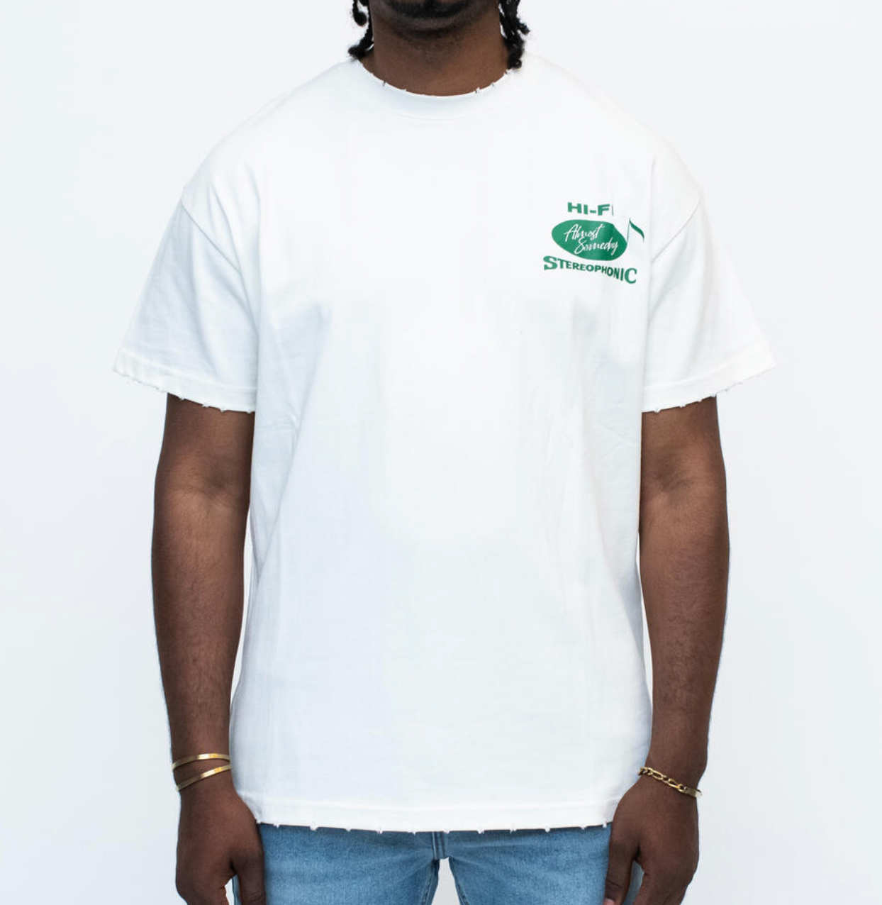 Almost Someday HI-Fi tee (White/Green)